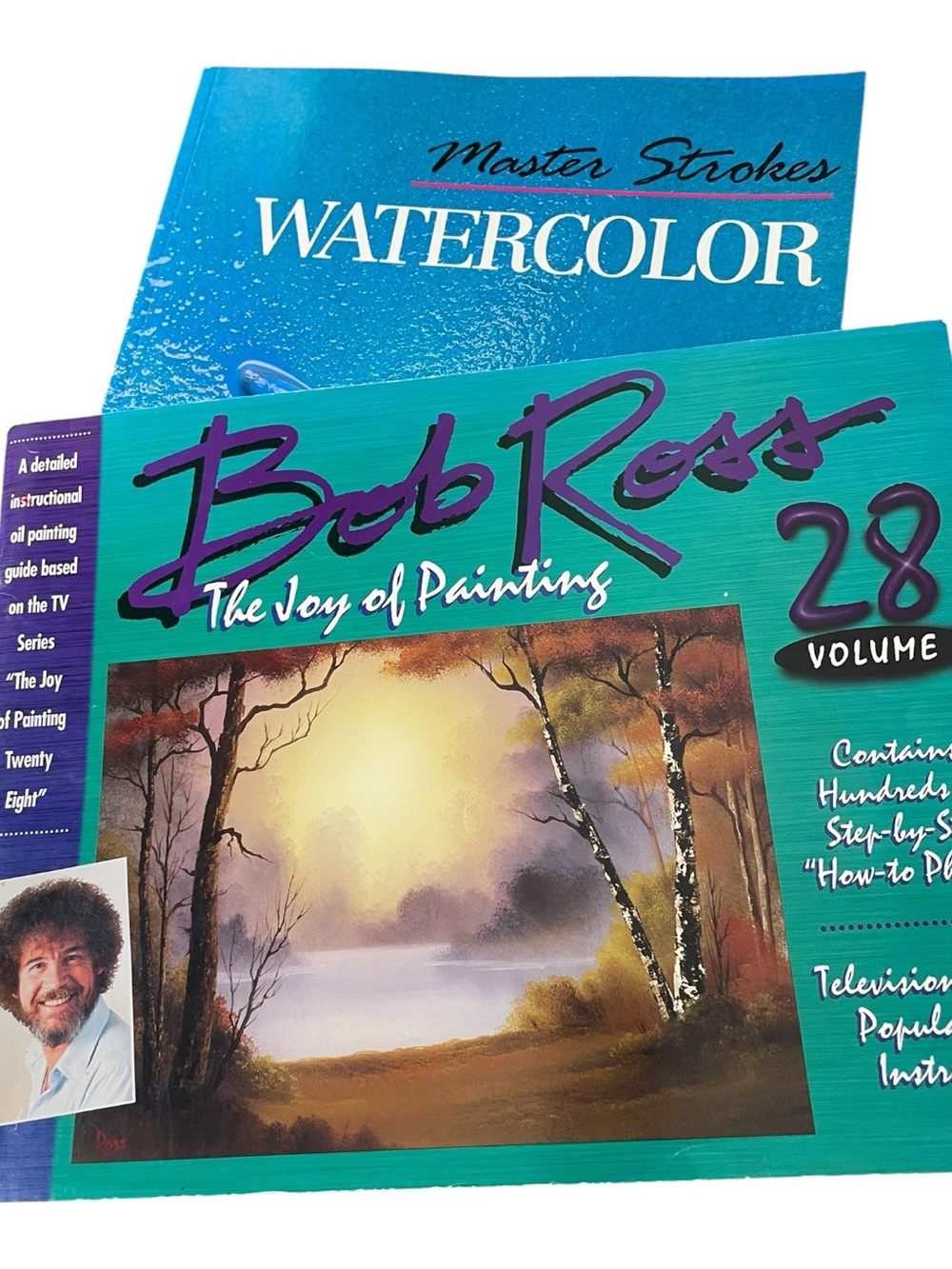 Bob Ross The Joy of Painting Volume 28 & Master Strokes watercolor art books